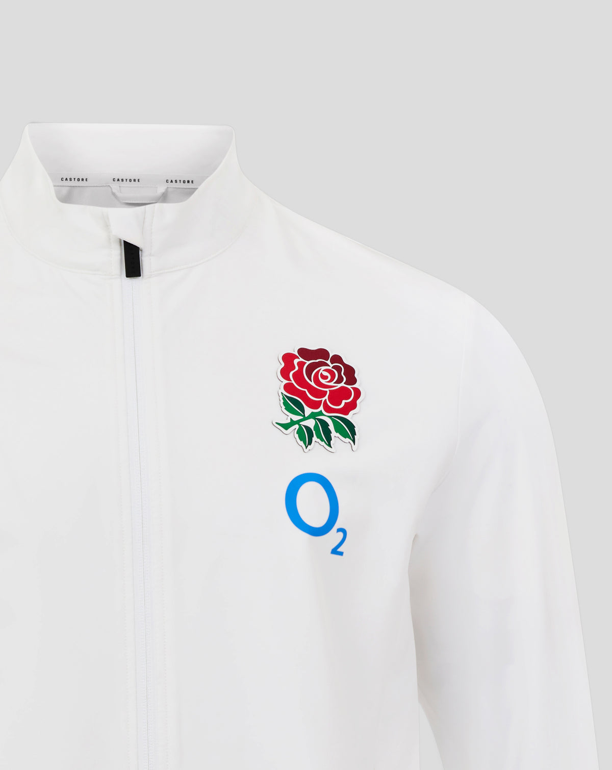 England Rugby Men's  Long Sleeve Anthem Jacket O2 – Brilliant White - Brilliant White/Jester Red