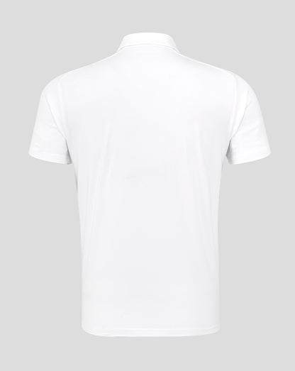 Men's England Rugby 25/26 Travel Short Sleeve Polo - Brilliant White