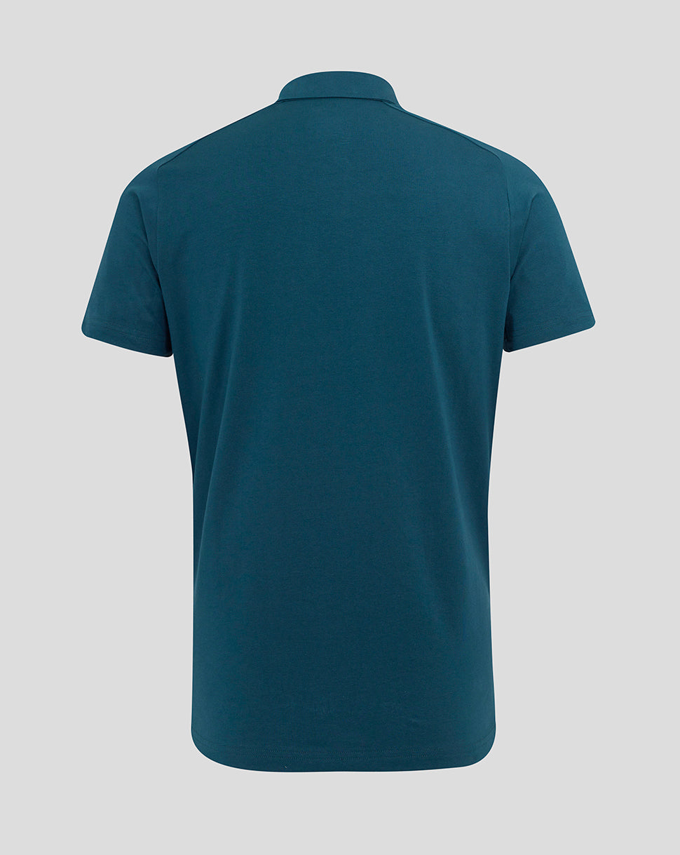Men's England Rugby 25/26 Travel Short Sleeve Polo - Reflecting Pond