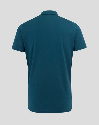 Men's England Rugby 25/26 Travel Short Sleeve Polo - Reflecting Pond
