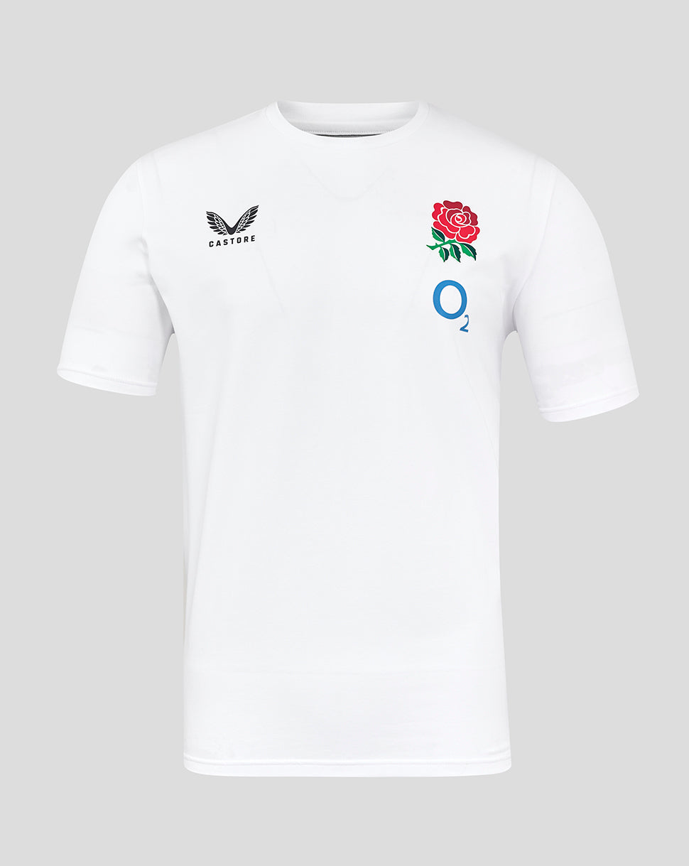 Men's England Rugby 25/26 Travel Short Sleeve Tee - Brilliant White - Brilliant White