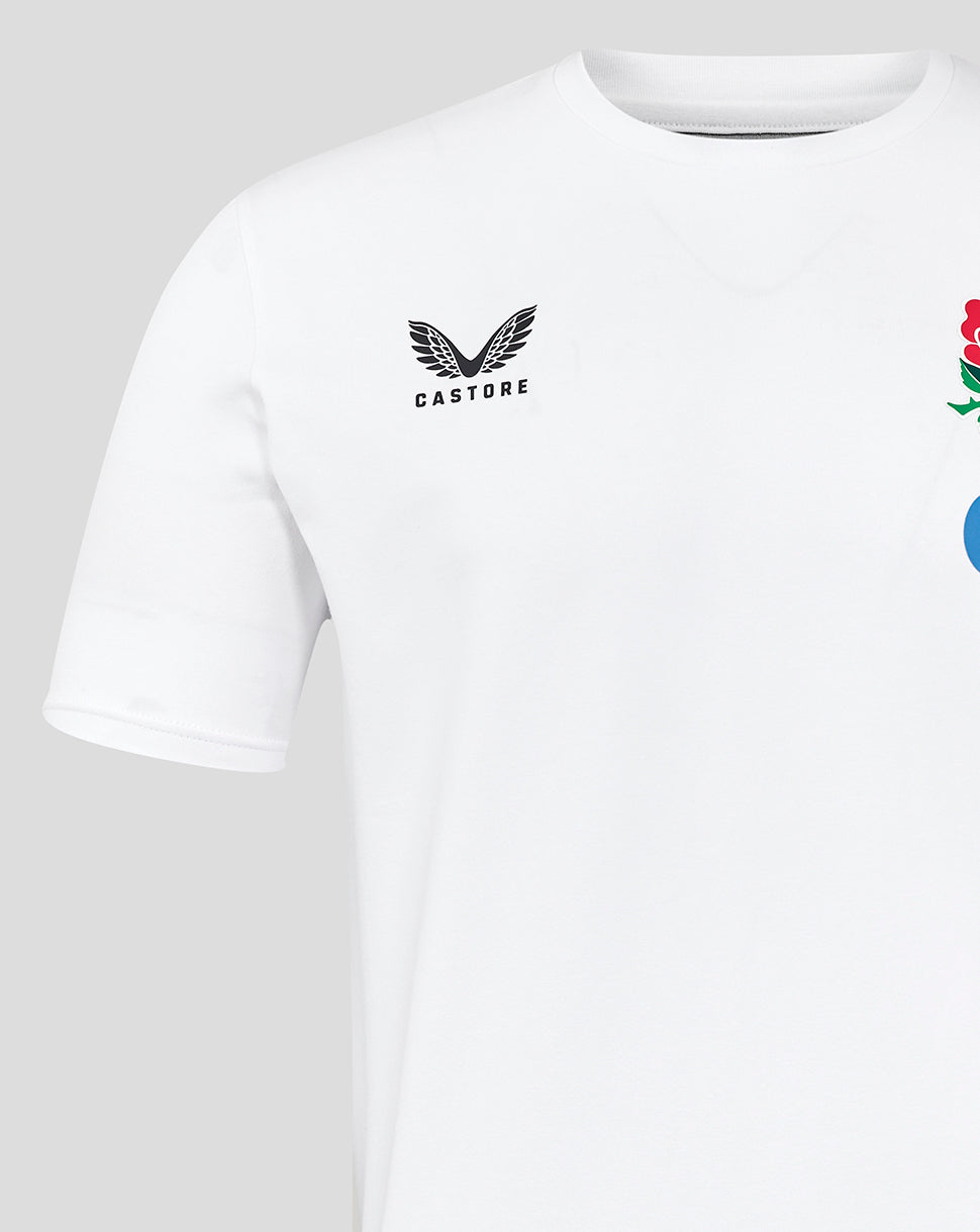 Men's England Rugby 25/26 Travel Short Sleeve Tee - Brilliant White - Brilliant White