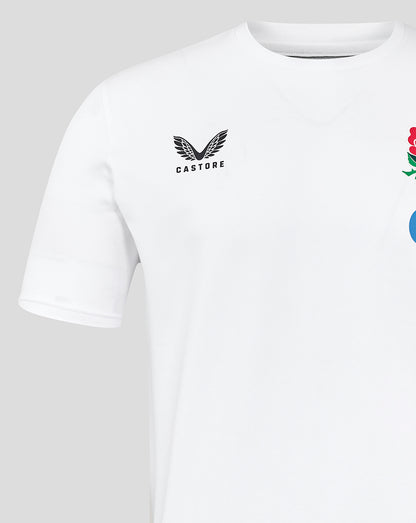 Men's England Rugby 25/26 Travel Short Sleeve Tee - Brilliant White
