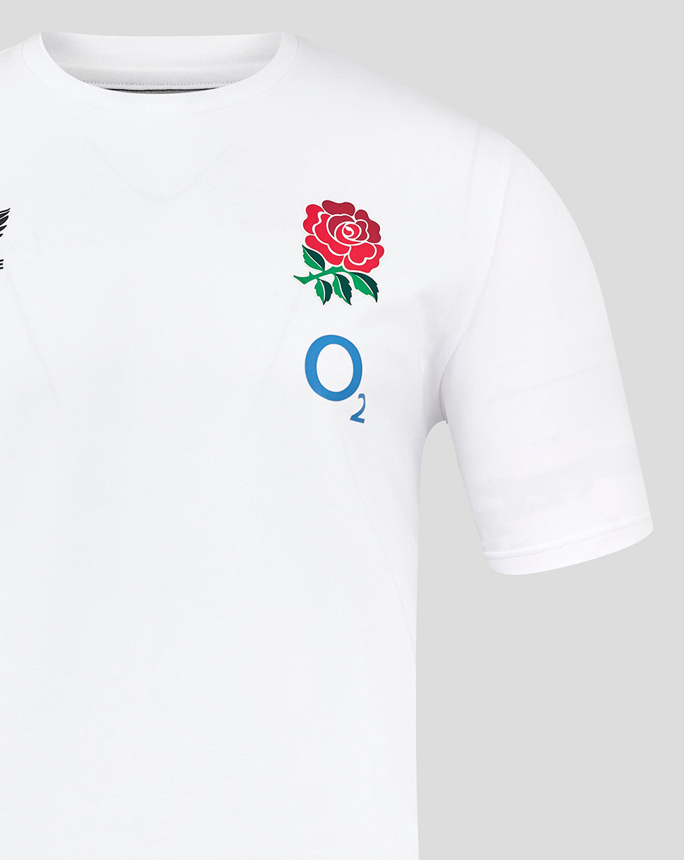Men's England Rugby 25/26 Travel Short Sleeve Tee - Brilliant White - Brilliant White