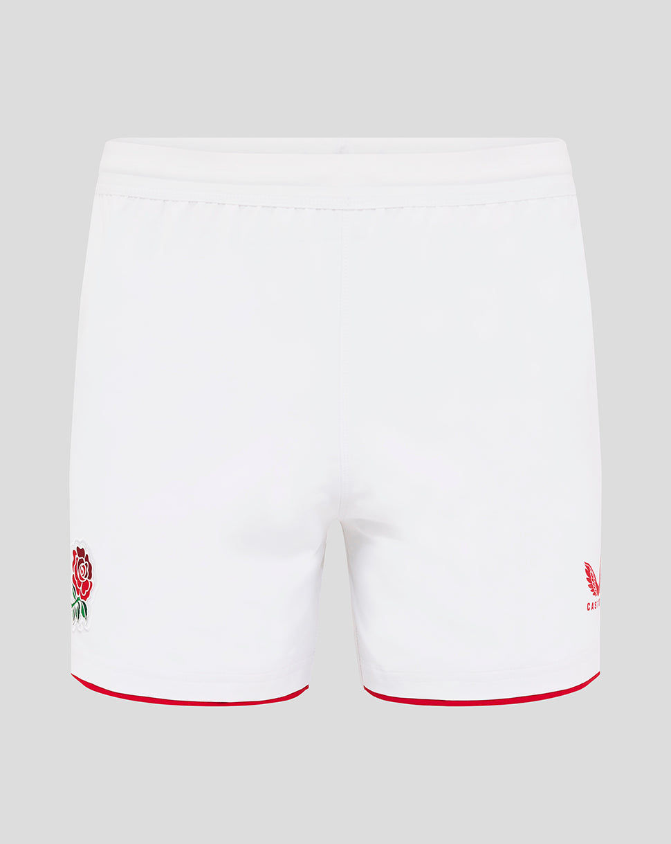 Herren England Rugby 25/26 Heim Shorts – Brillantweiss - Strahlend Weiss/Lipstick Red