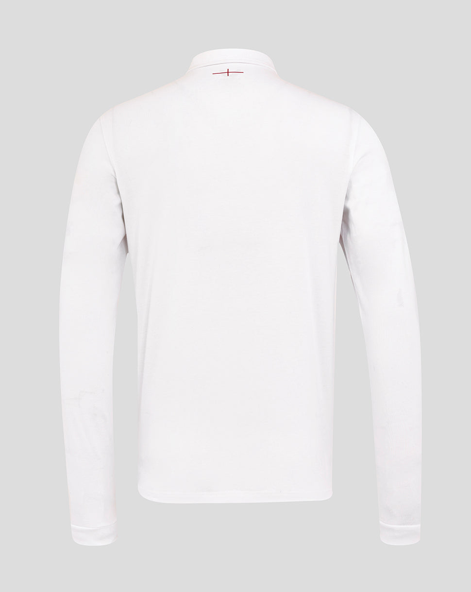 Men’s England Rugby 25/26 Home Classic Long Sleeve Shirt – Brilliant White - Brilliant White/Lipstick Red