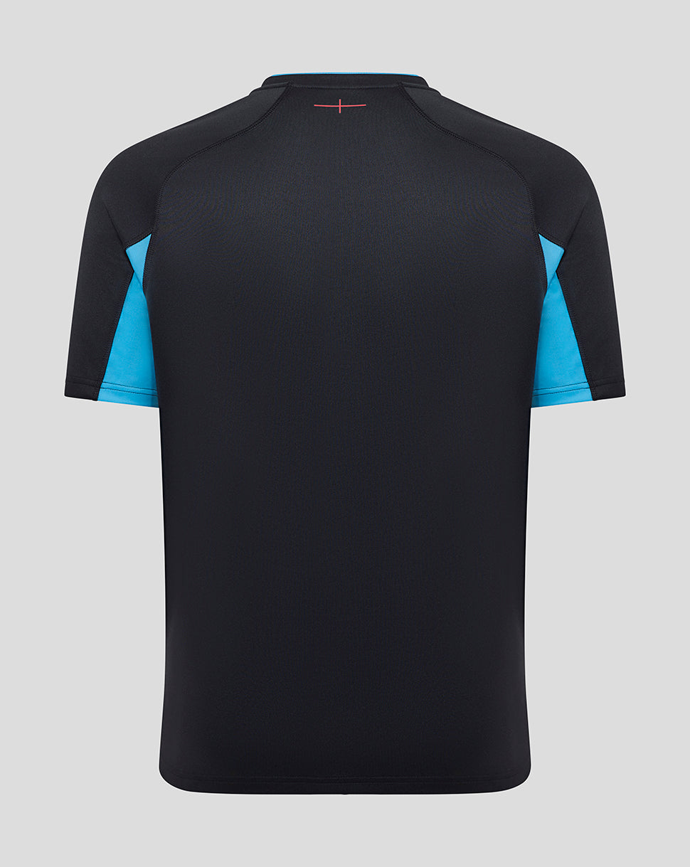 Herren England Rugby Replica Alternativ-Kurzarm-Trikot – Caviar - Caviar/Swim Cap