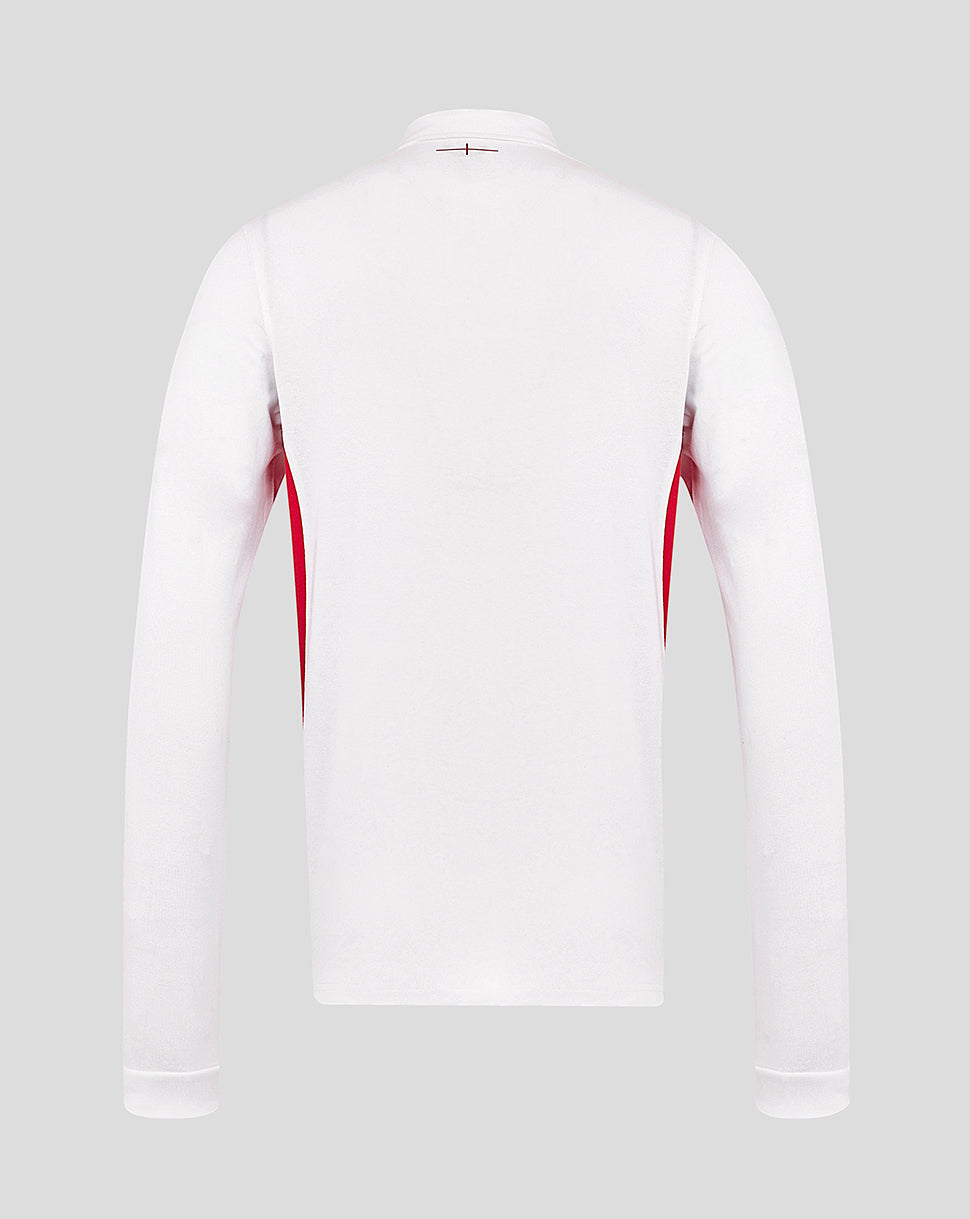 Camiseta de manga larga England Rugby Rojo Roses Home Classic de hombre – Blanco - Blanco