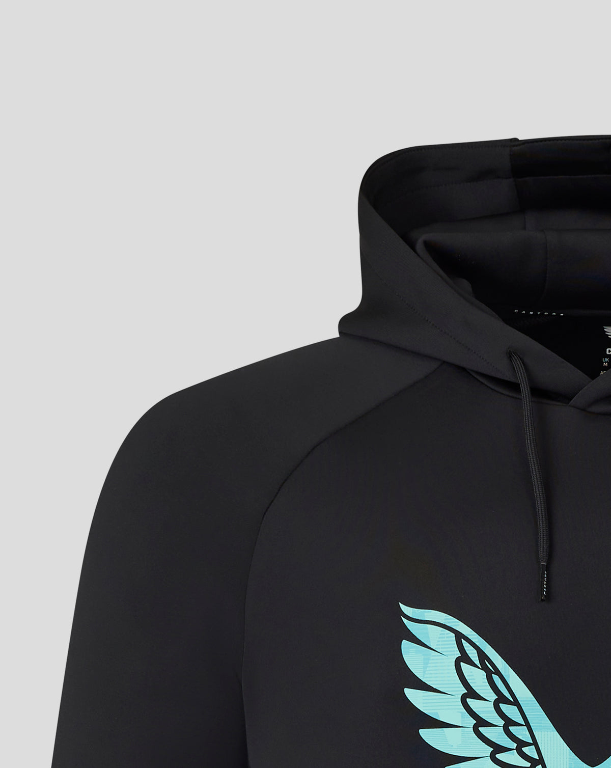 England Cricket Ashes Men's 25/26 Pro Lock Up Logo Hoodie - Caviar/Aqua Splash