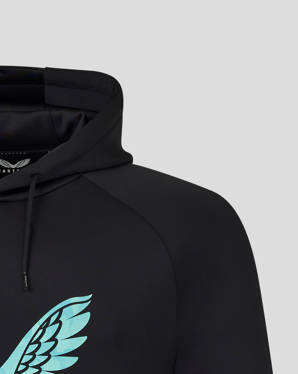 England Cricket Ashes Men's 25/26 Pro Lock Up Logo Hoodie - Caviar/Aqua Splash