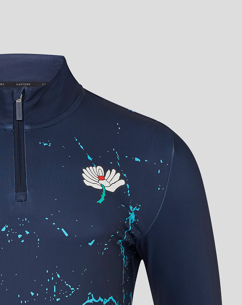 Yorkshire Cricket Herren 26/27 Graphic Performance 1/4-Zip-Oberteil - Peacoat