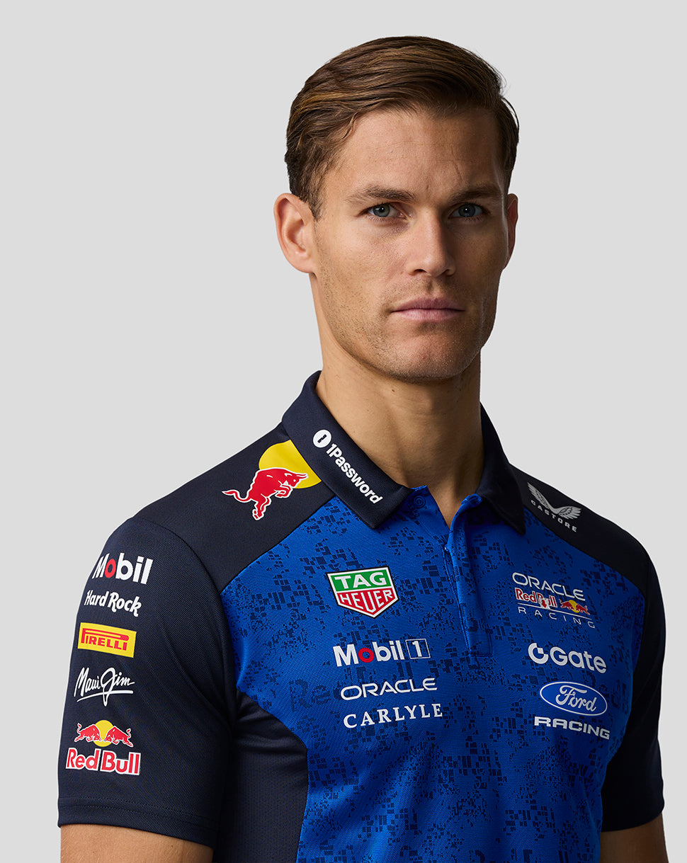 Polo Oracle Red Bull Racing Hombre Teamline – Cielo nocturno / Surf the Web - Night Sky/Surf The Web