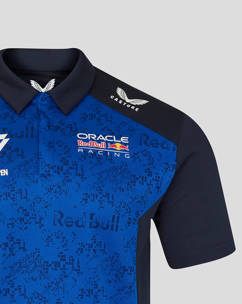 Oracle Red Bull Racing Herren Poloshirt Driver Max Verstappen – Nachthimmel / Surf the Web - Night Sky/Surf The Web