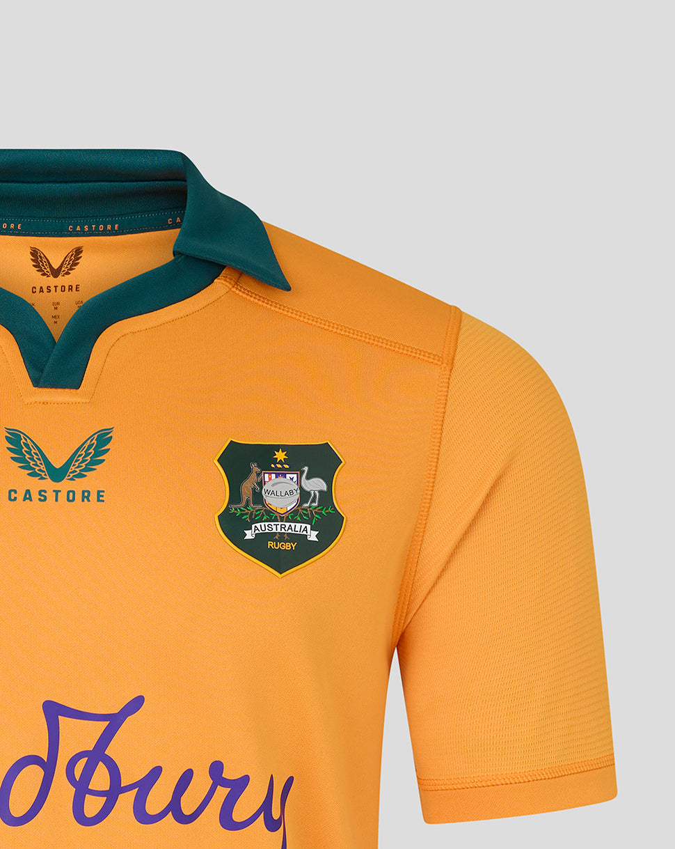 Camiseta Rugby Australia Hombre Wallabies Local – Dorado - Dorado/Verde