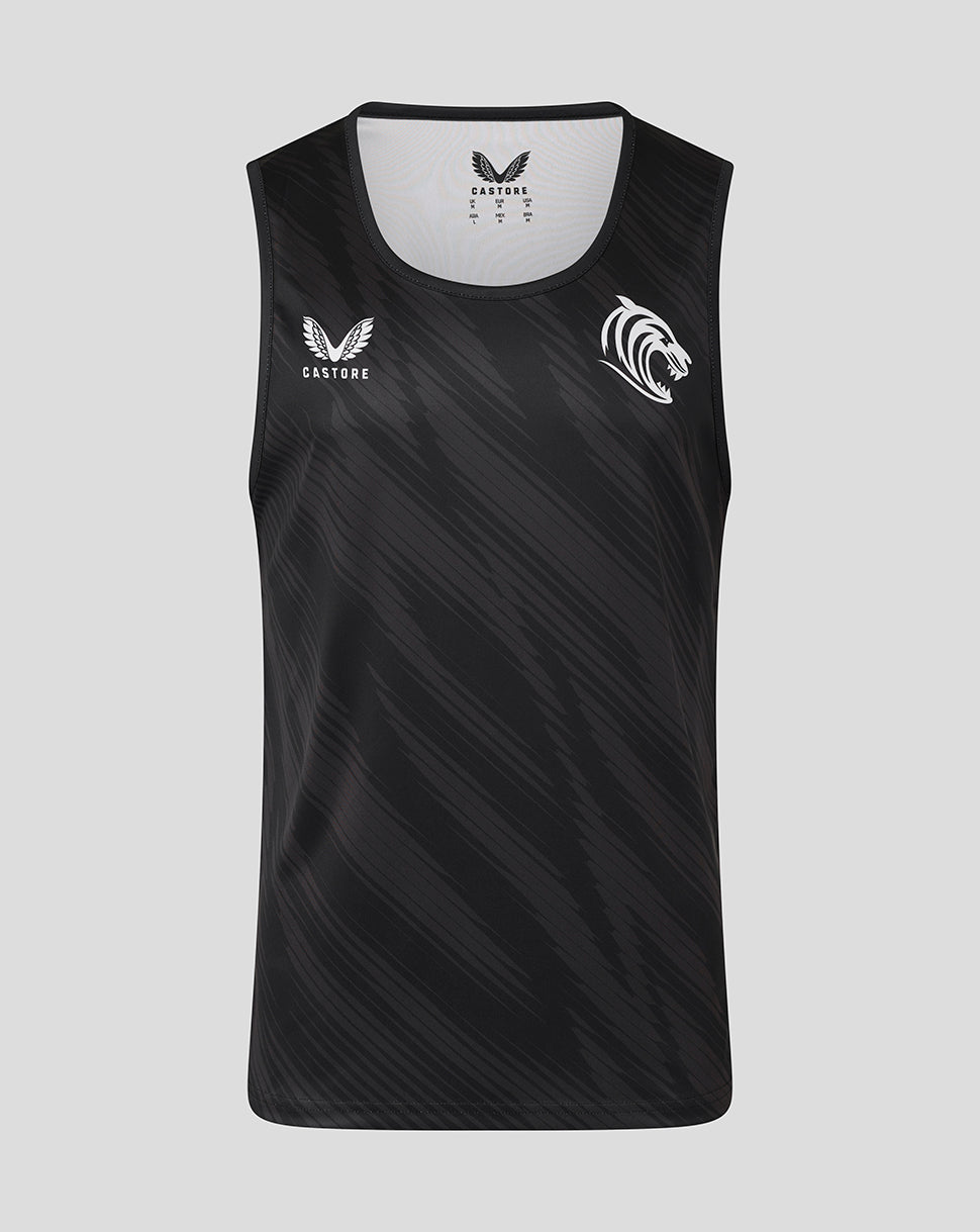Chaleco Leicester Tigers Hombre 25/26 Straight Back – Negro - Negro