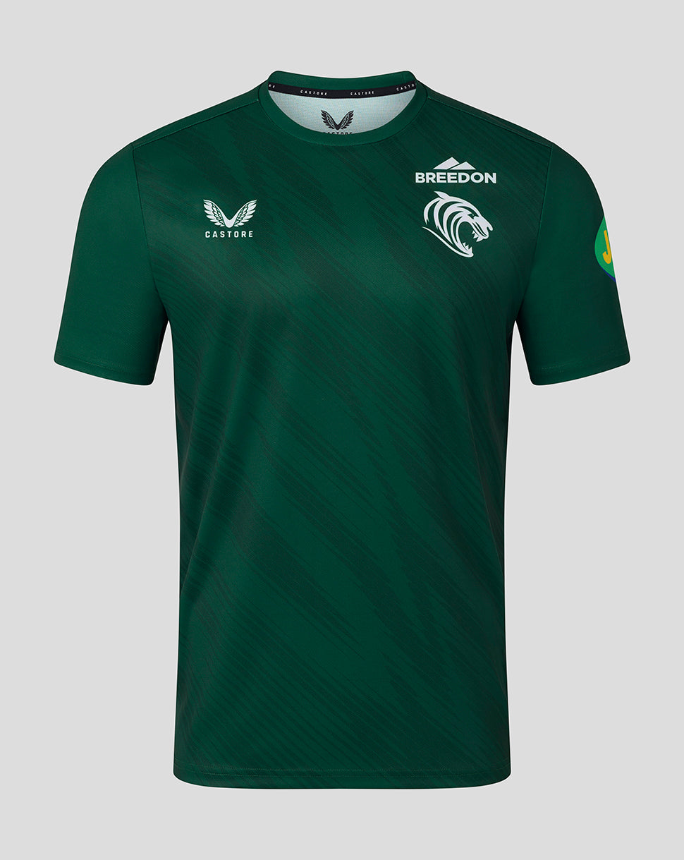 Leicester Tigers Men's 25/26 Warm Up T-Shirt - Dark Green - Dark Green