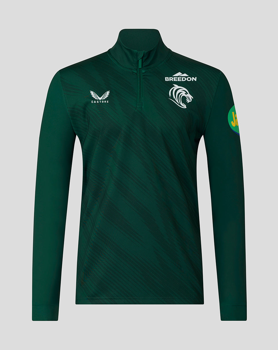 Leicester Tigers Herren 25/26 Trainings-1/4-Zip – Dunkelgrün - Dunkelgrün