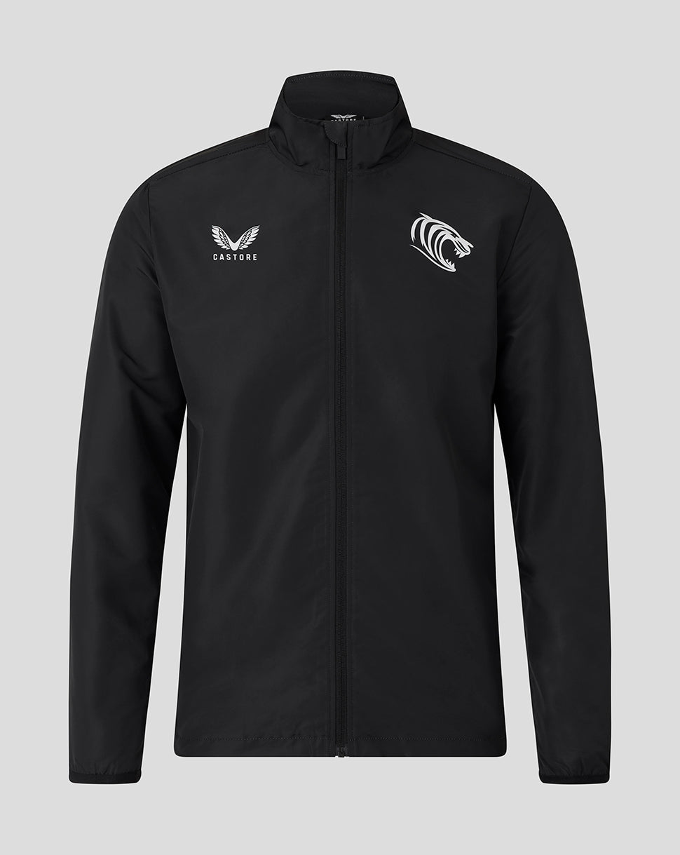 Leicester Tigers Herren 25/26 WebPre-Match-Jacke – Schwarz - Schwarz