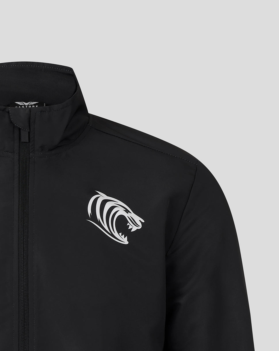Leicester Tigers Herren 25/26 WebPre-Match-Jacke – Schwarz - Schwarz