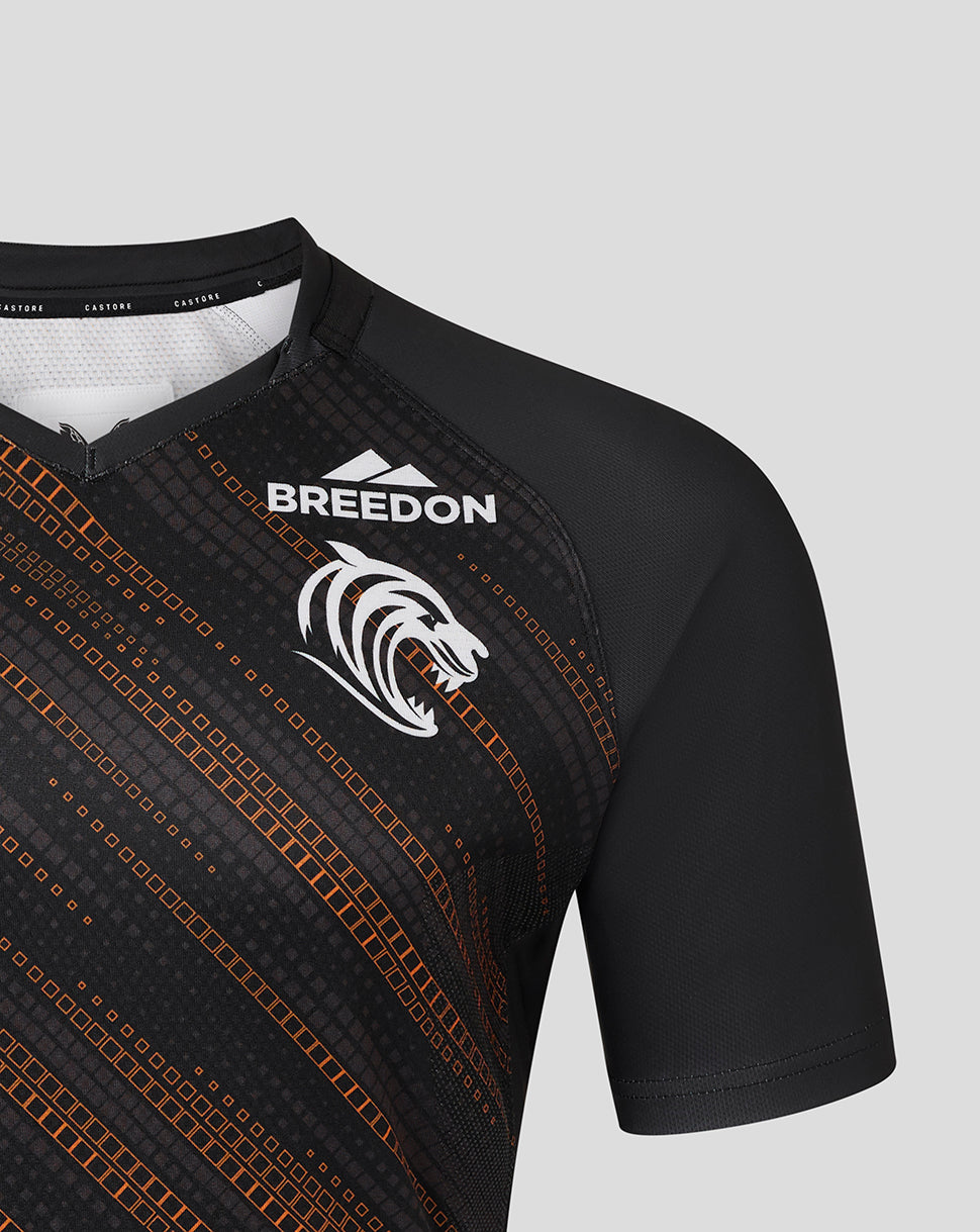 Leicester Tigers Herren 25/26 Aufwärmtrikot – Schwarz - Schwarz