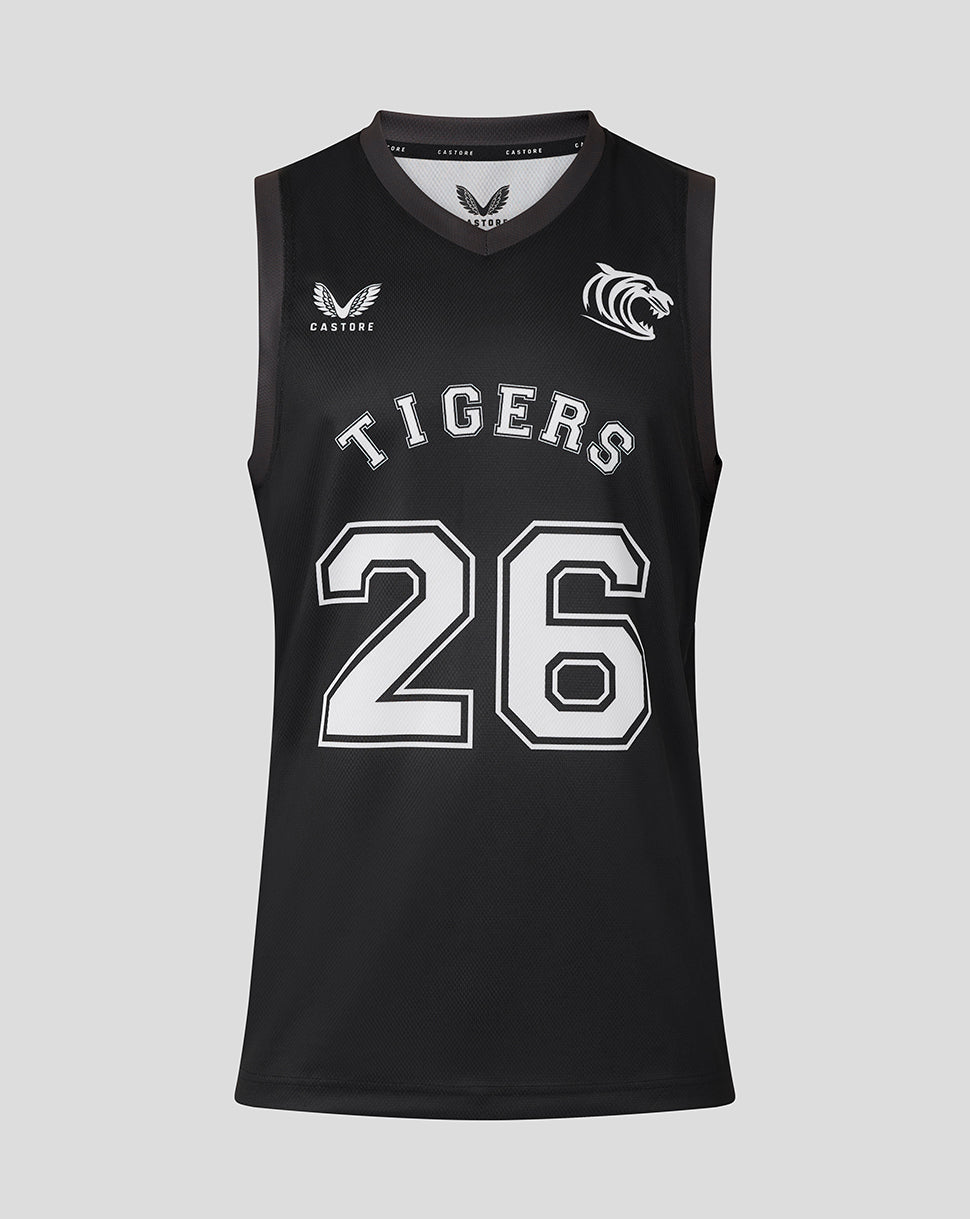 Leicester Tigers Men's 25/26 Training Basketball Vest - Black