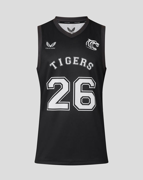 Leicester Tigers Men's 25/26 Training Basketball Vest - Black