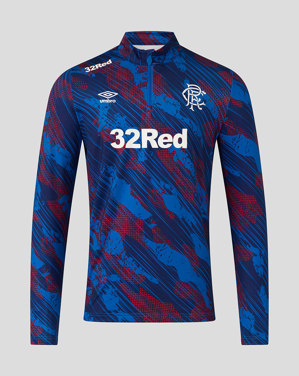 Rangers Men's 25/26 Armed Forces Day Range Quarter Zip - Lapis Blue/Flame Scarlet