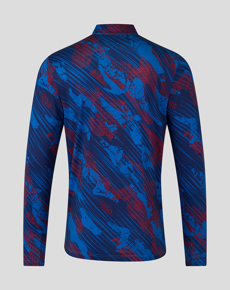 Rangers Men's 25/26 Armed Forces Day Range Quarter Zip - Lapis Blue/Flame Scarlet