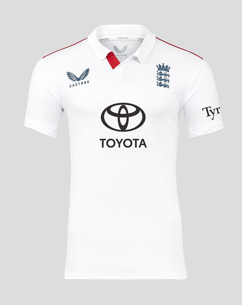 White sports jersey with Toyota logo on a gray background
