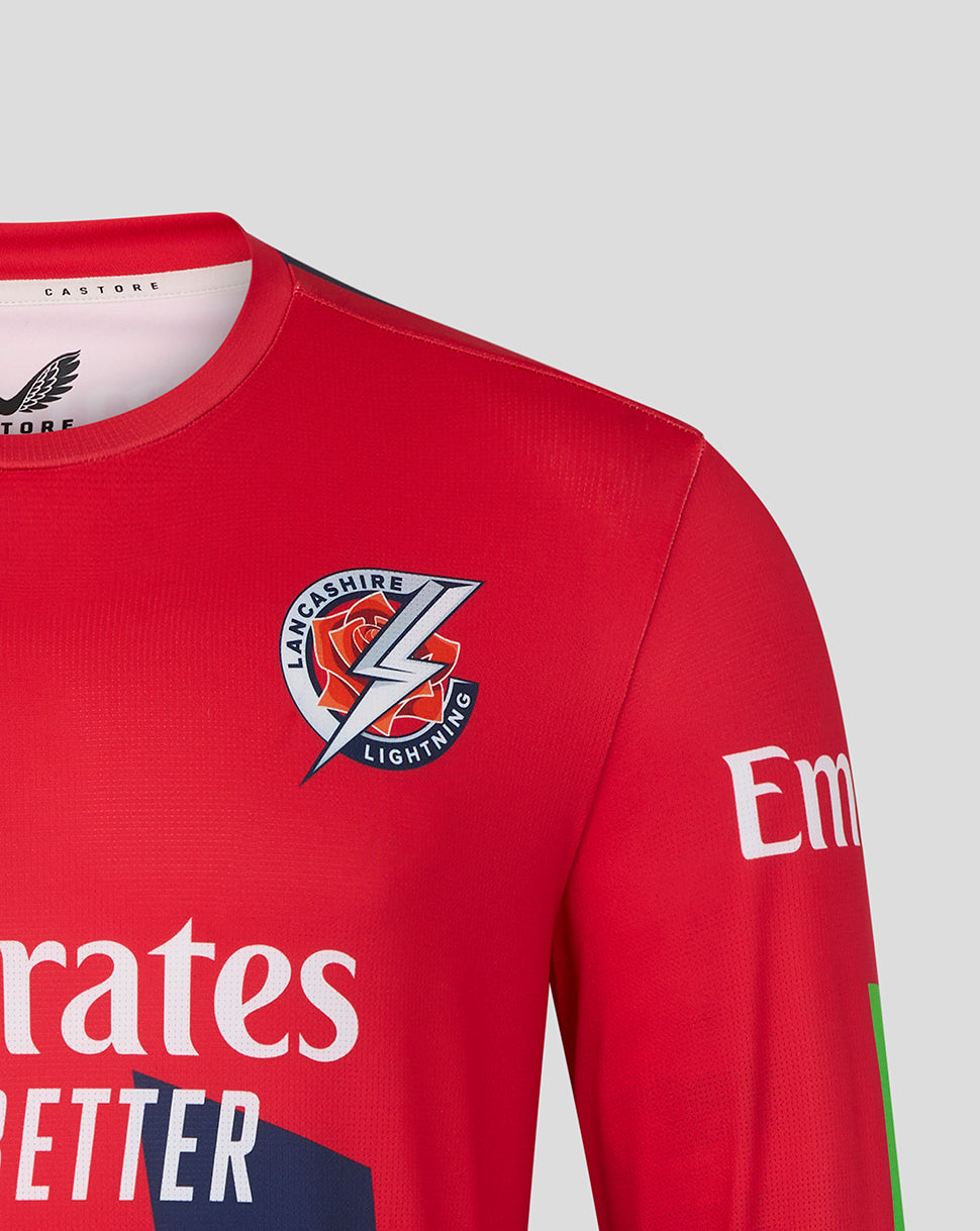 Lancashire Cricket Herren 26/27 T20 Langarm-Trikot – Rot - Rot