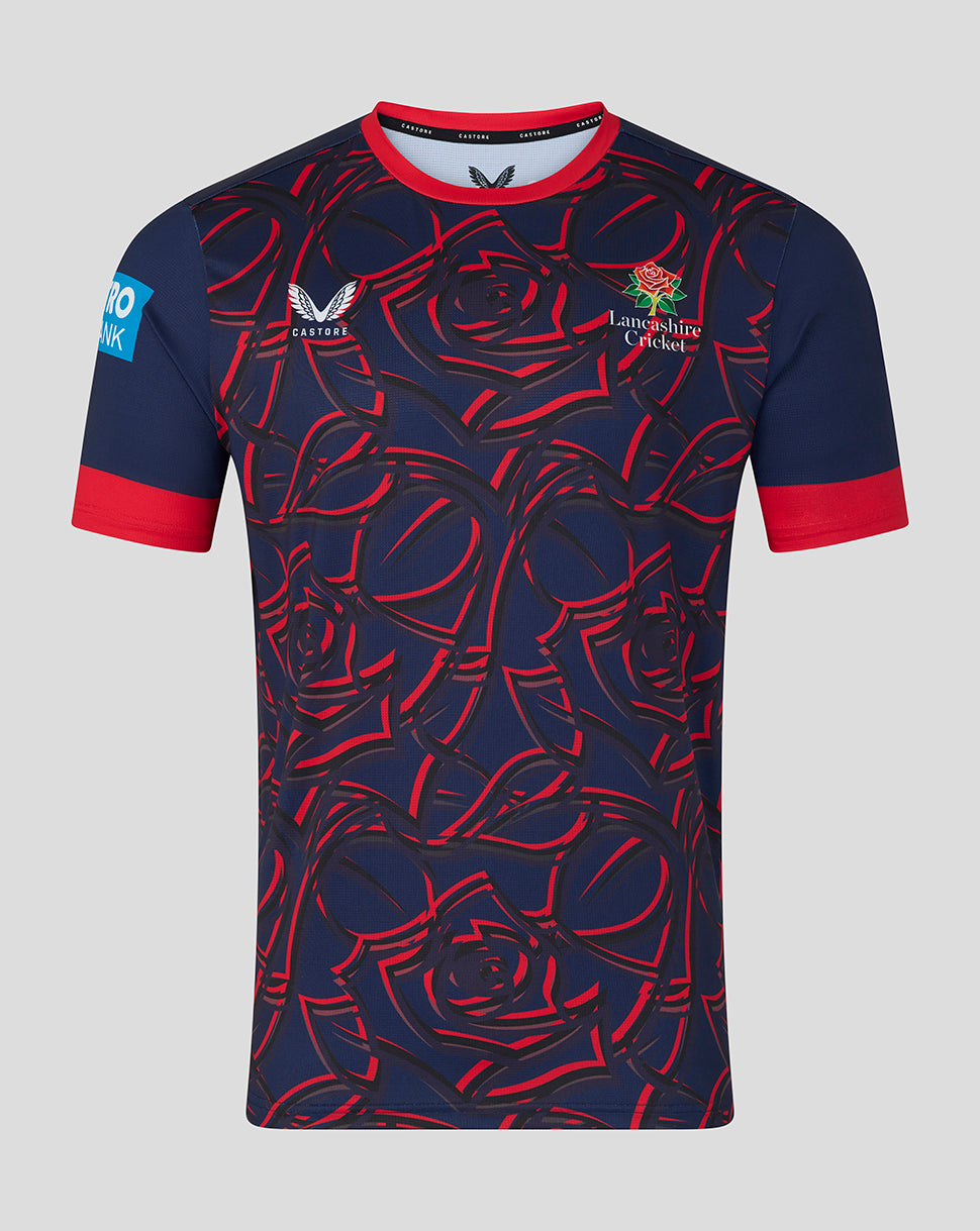 Lancashire Cricket Men's 26/27 ODI Short Sleeve Jersey - Peacoat