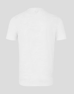 White t-shirt on a light gray background