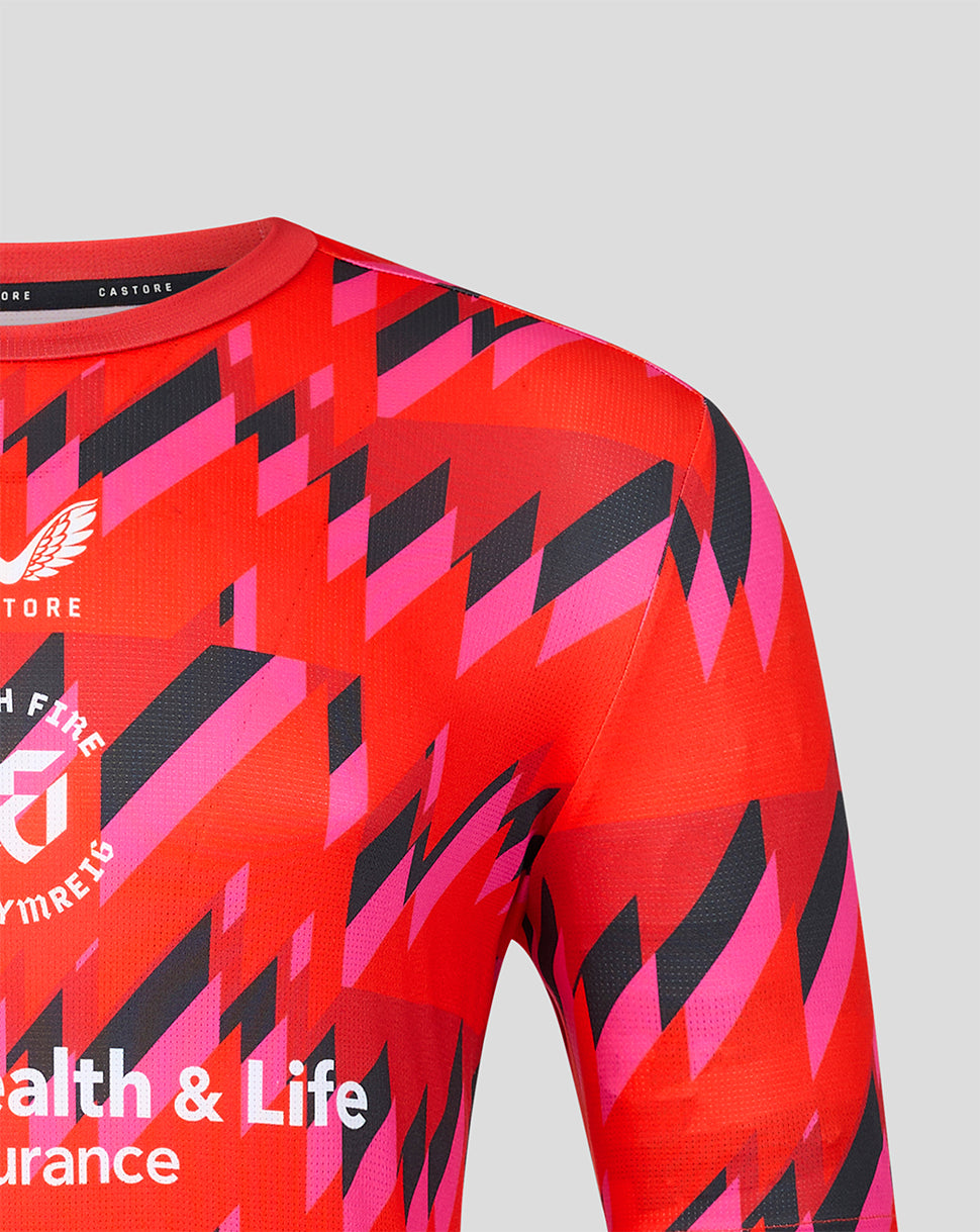 Welsh Fire The Hundred dames 2026 Training t-shirt met korte mouw - Rood