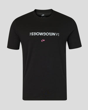 Black t-shirt with 'The Showdown VI' text on a gray background