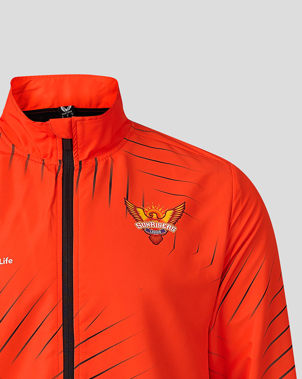 Heren Sunrisers Leeds The Hundred geweven Pre Match jas 2026 - Oranje