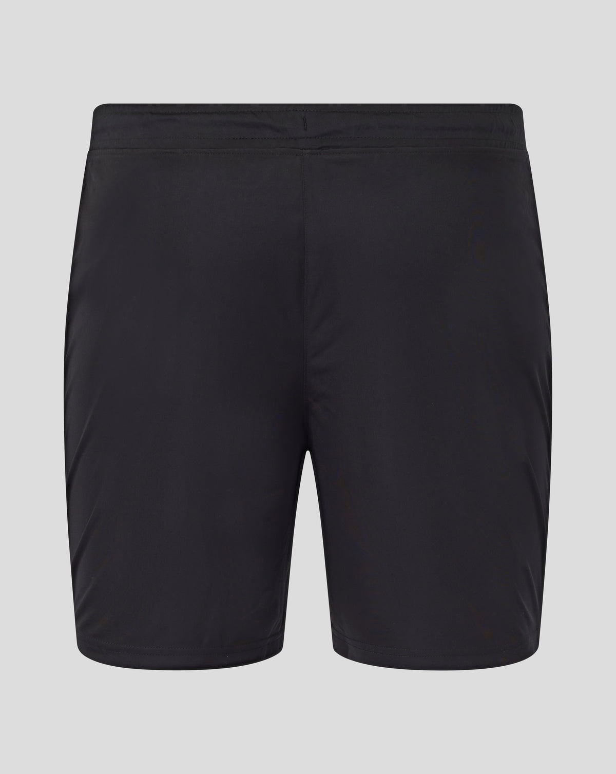 Black Leicester Tigers training shorts with white logos on both leg hems