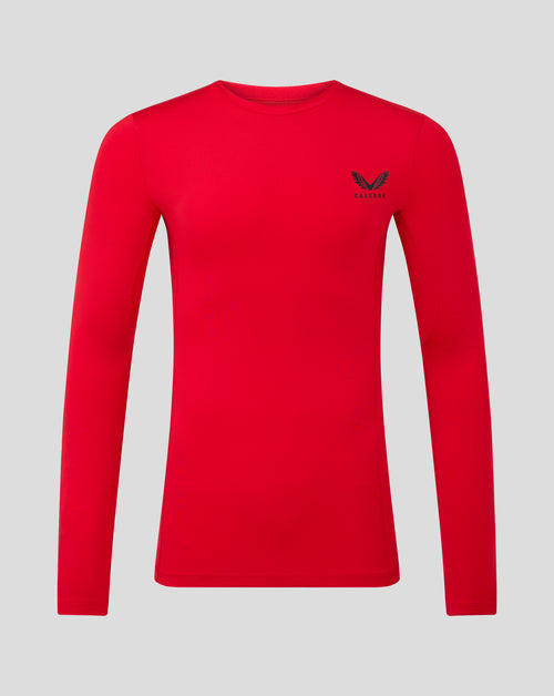 Mens Baselayer Long Sleeve Top - True Red