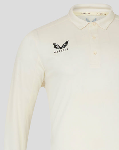 Mens Cricket Long Sleeve Shirt - Cannoli Cream