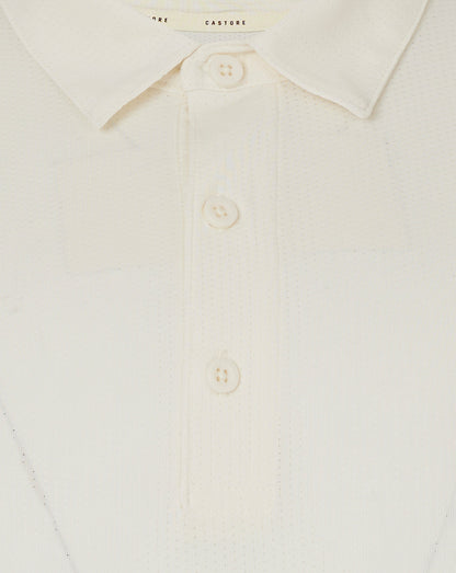 Mens Cricket Long Sleeve Tech Playing Shirt - Cannoli Cream