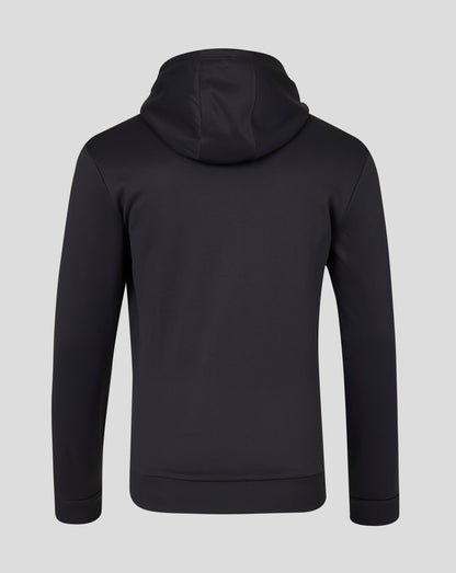 Mens Full Zip Brushback Hoodie - Caviar