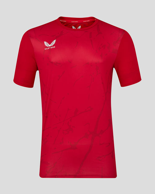 Mens Short Sleeve Marble Print T-Shirt - True Red