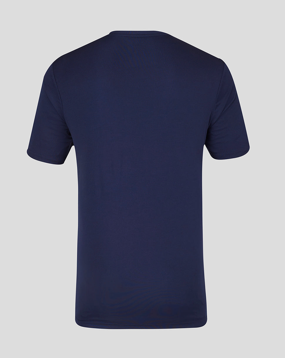 Short Sleeve Marble Printed T-Shirt - Peacoat
