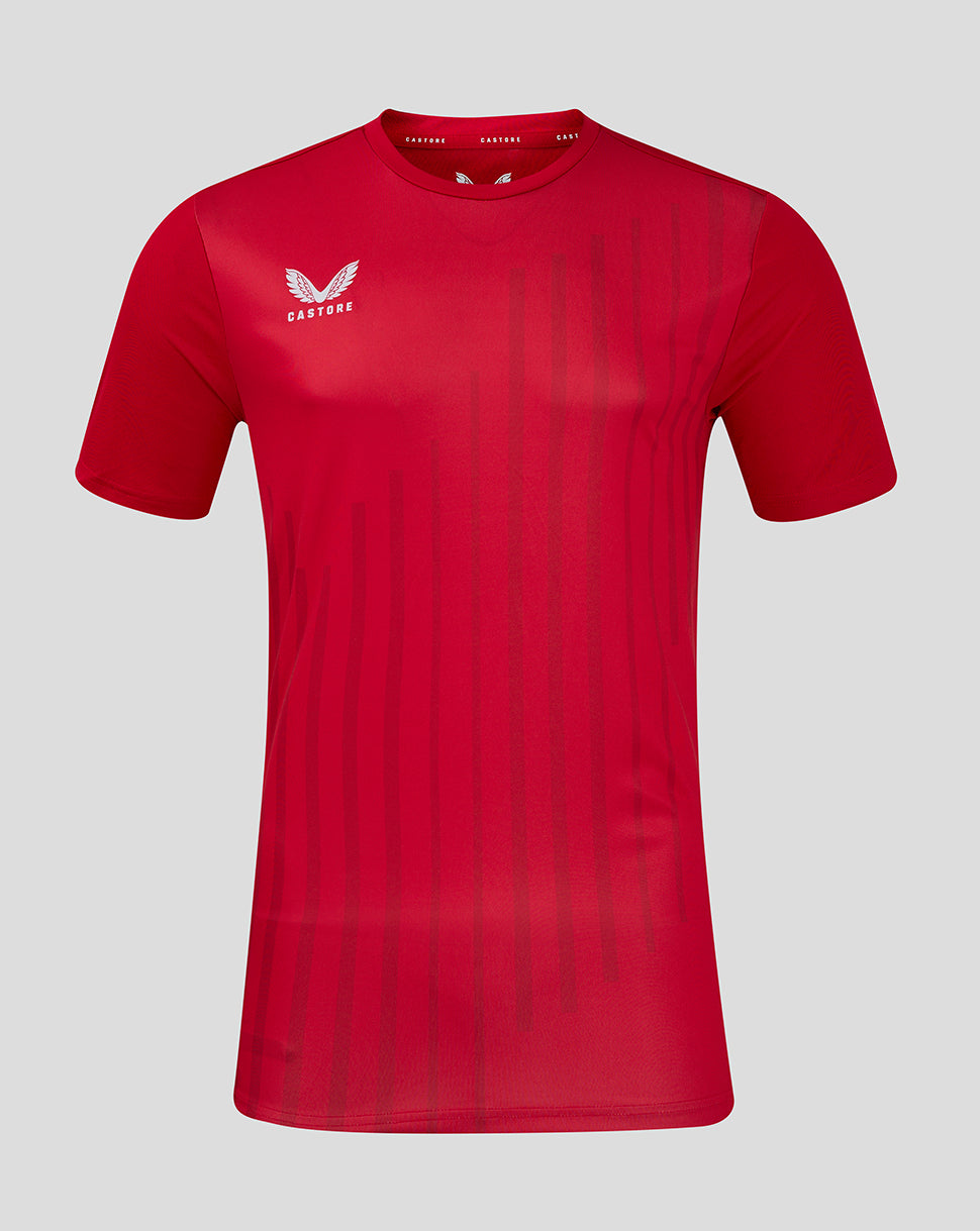 ss Linear Printed Training Tee 5 - True Red / Barbados Cherry