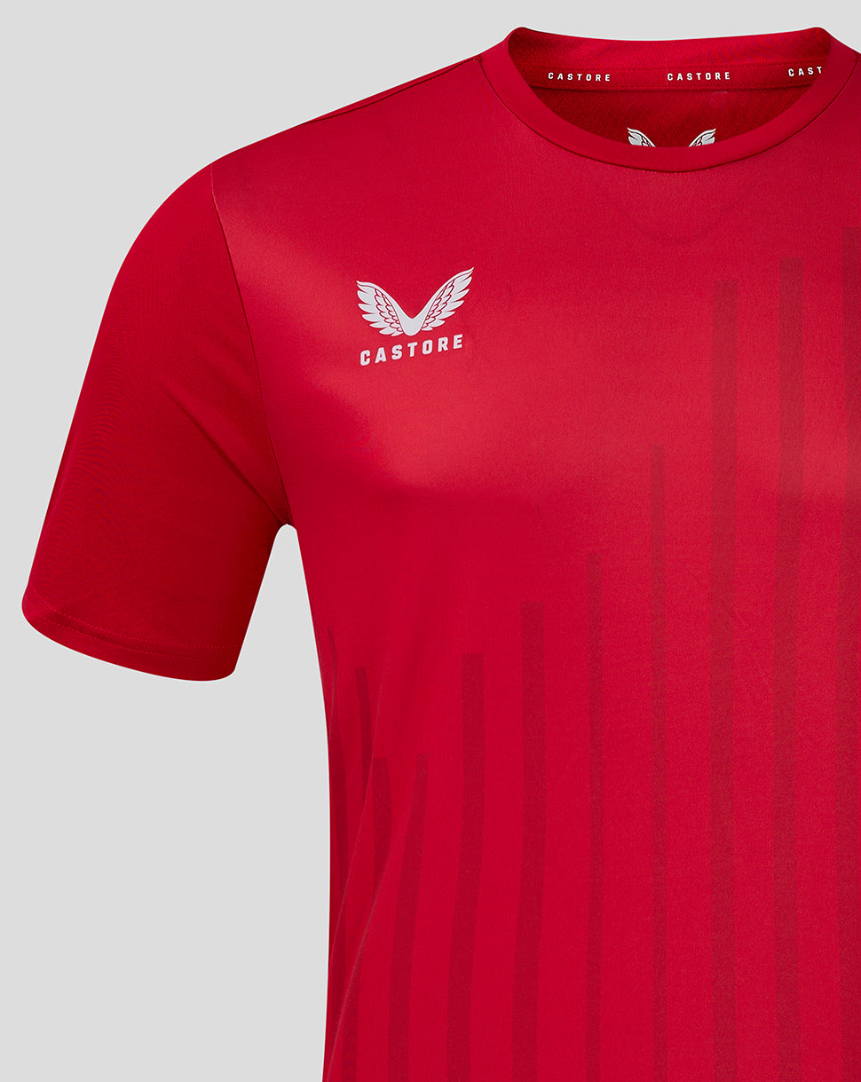 ss Linear Printed Training Tee 5 - True Red / Barbados Cherry