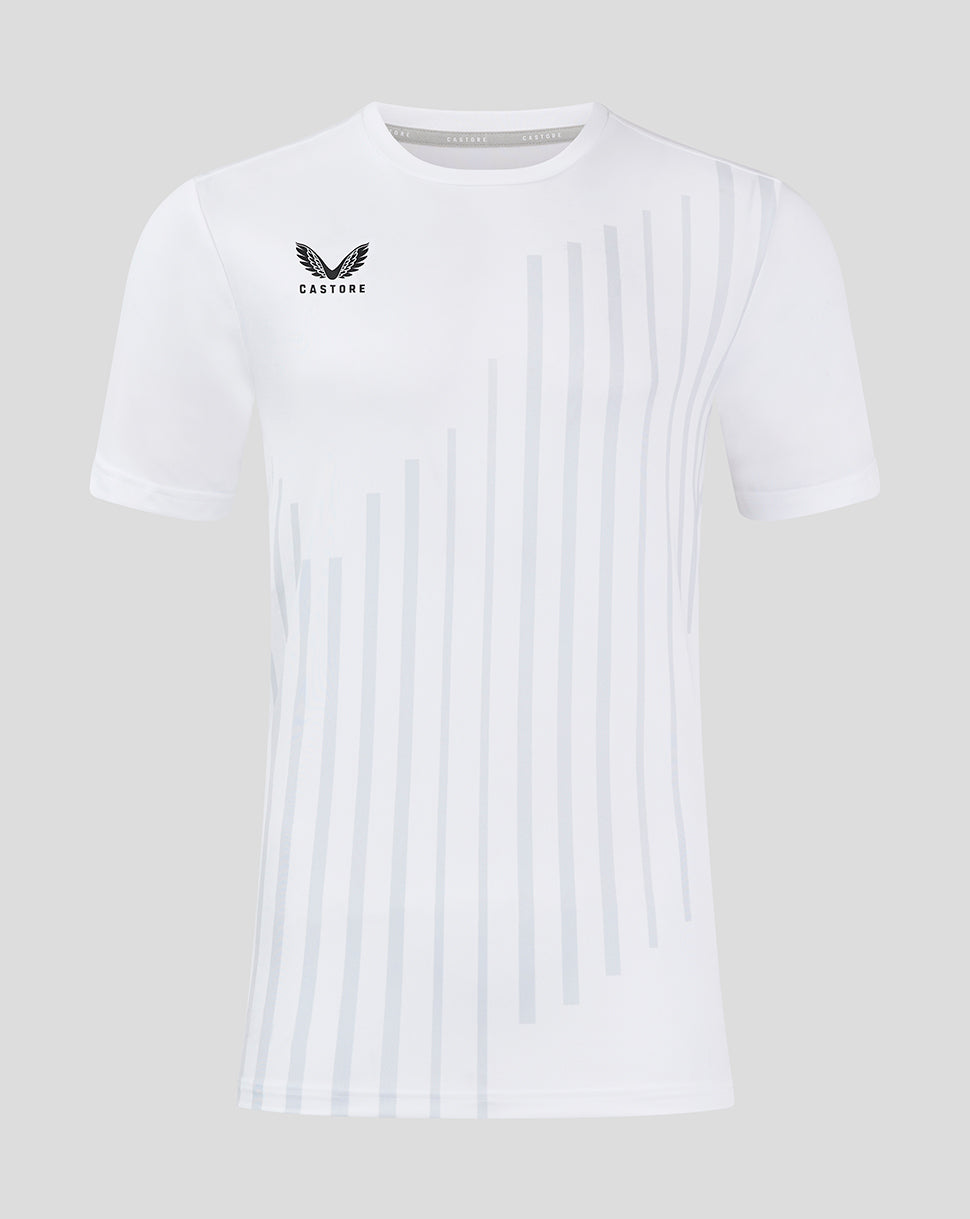 Linear Printed ss Training Tee - White/ Arctic Ice