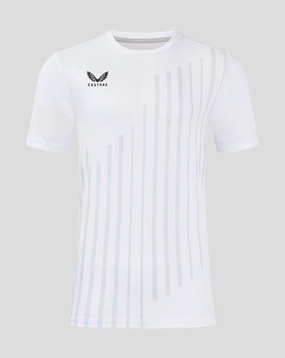 Linear Printed ss Training Tee - White/ Arctic Ice