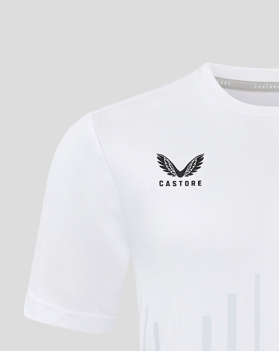 Linear Printed ss Training Tee - White/ Arctic Ice