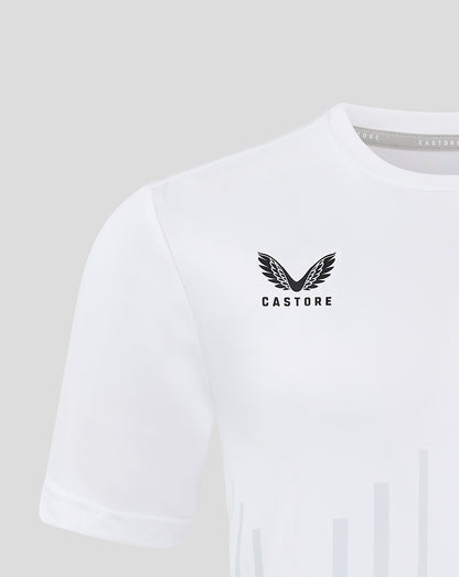 Linear Printed ss Training Tee - White/ Arctic Ice