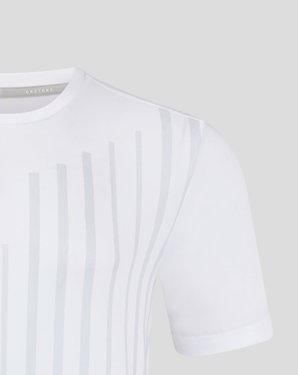 Linear Printed ss Training Tee - White/ Arctic Ice