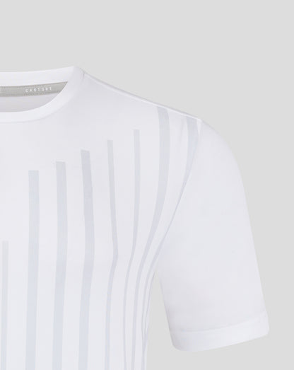 Linear Printed ss Training Tee - White/ Arctic Ice